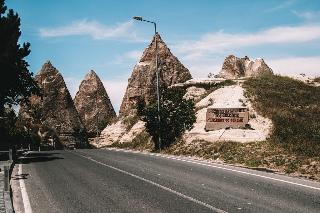 Bord binnenrijden in Göreme